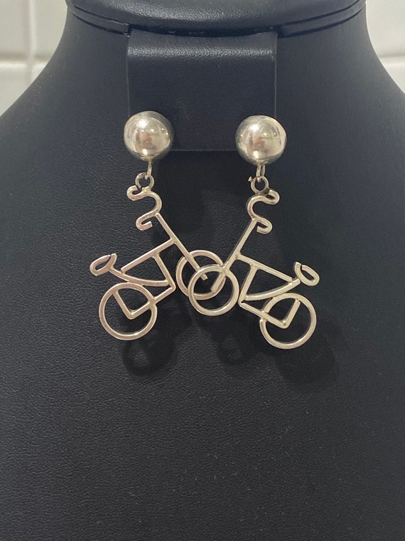 Adorable Sterling Silver Signed Mexico 925 Bicycl… - image 1