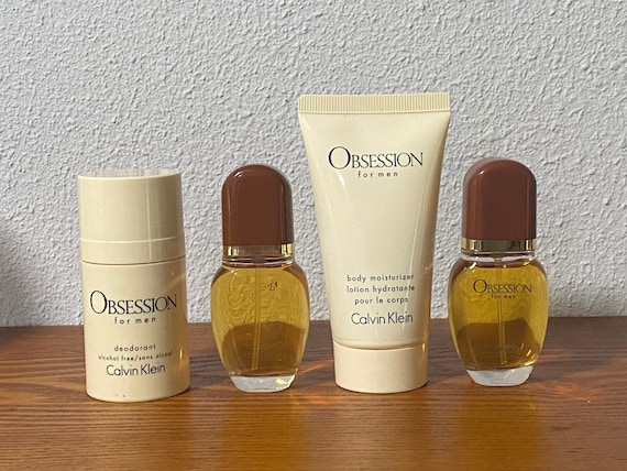 Vintage Lot of Obsession by Calvin Klein for Men, Travel Size Items, 2 Eau  De Toilette Cologne Spray 15ml, 1 Deodorant, 1 Body Moisturizer 