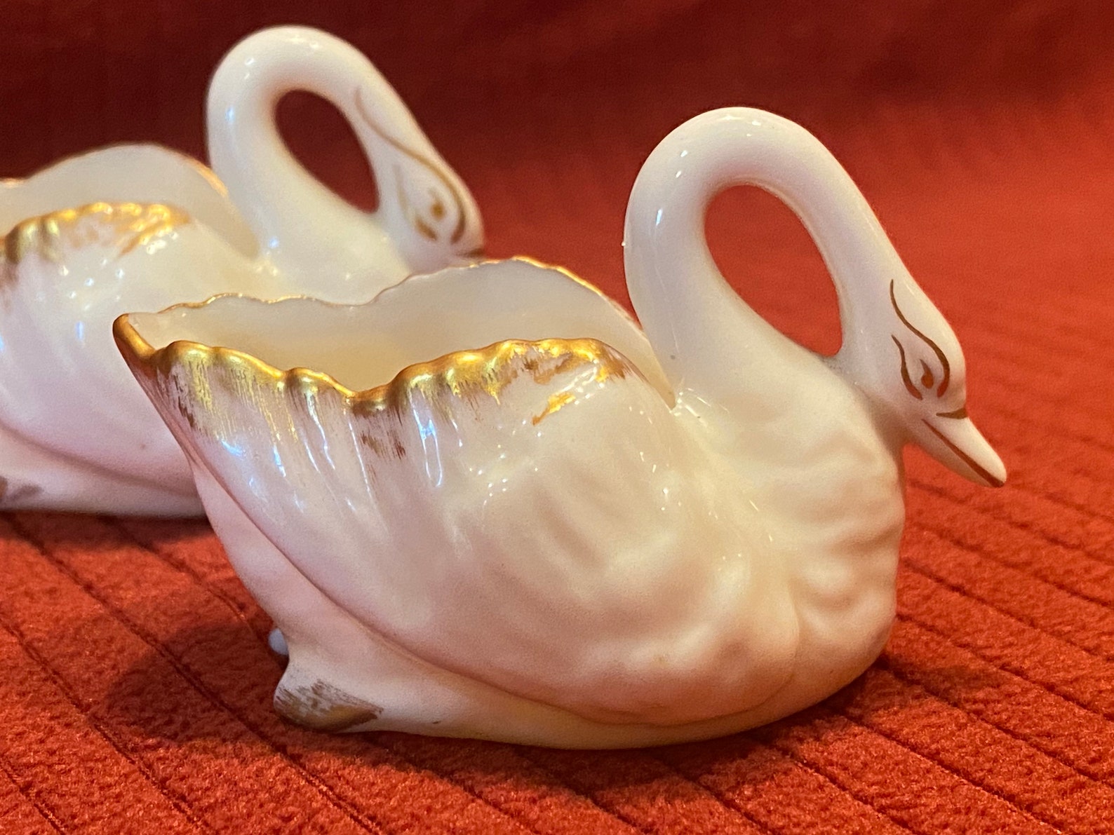 Vintage Lenox Pair of Porcelain Swans with Gold Trim Small in Etsy