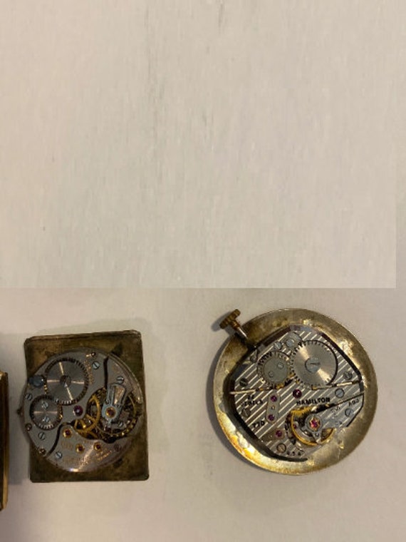 Vintage Lot of 4 Wrist Watch Movement Parts, wris… - image 8