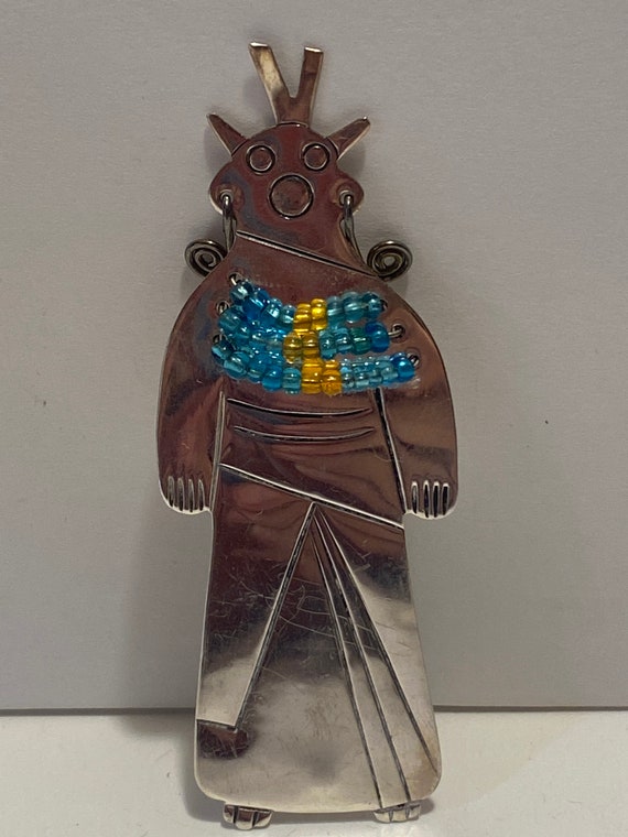 Vintage Signed Woods Sterling Silver Indian Figur… - image 3