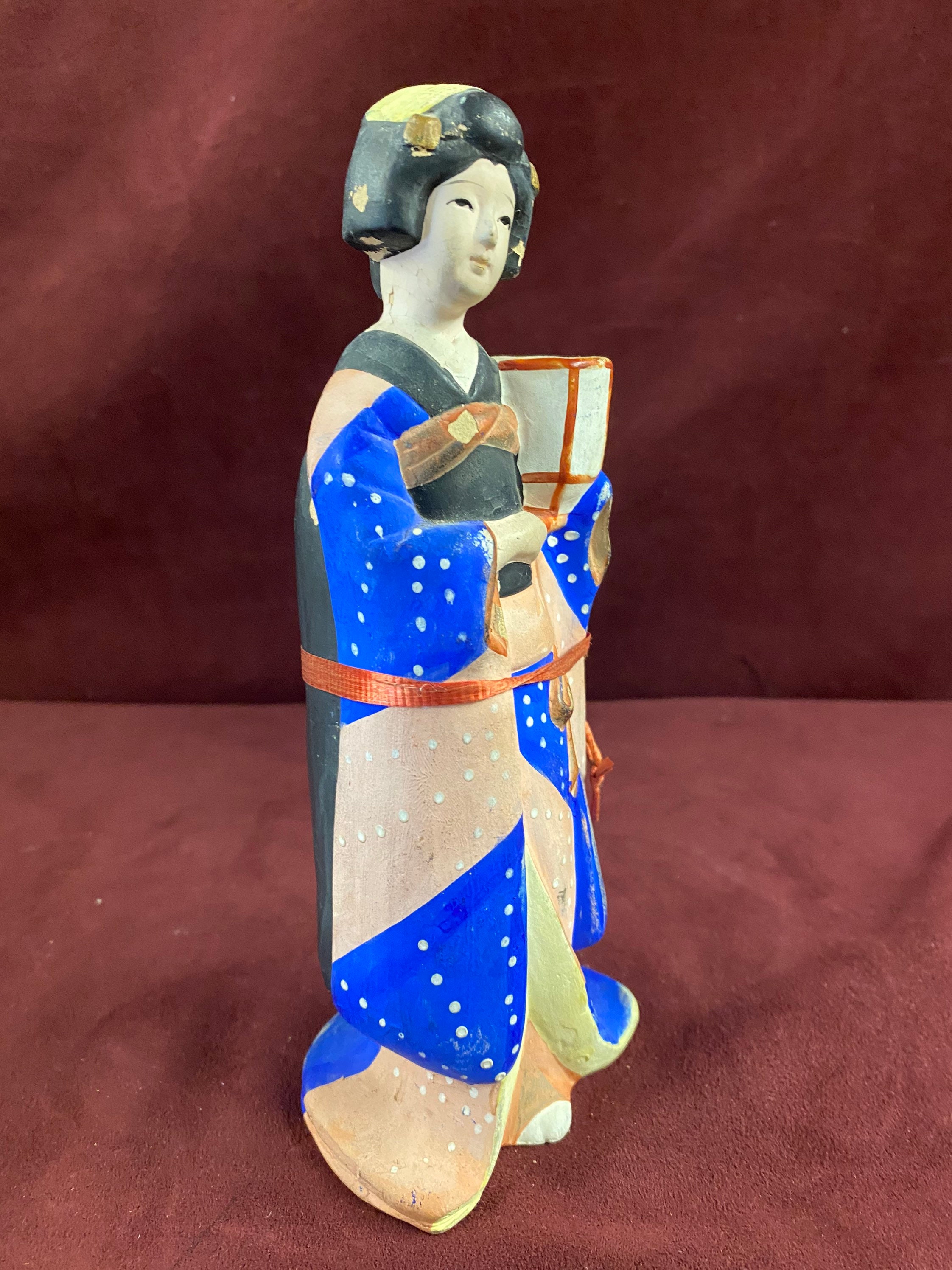 Vintage Ceramic Japanese Kimono Geisha Figurine Kutani Etsy