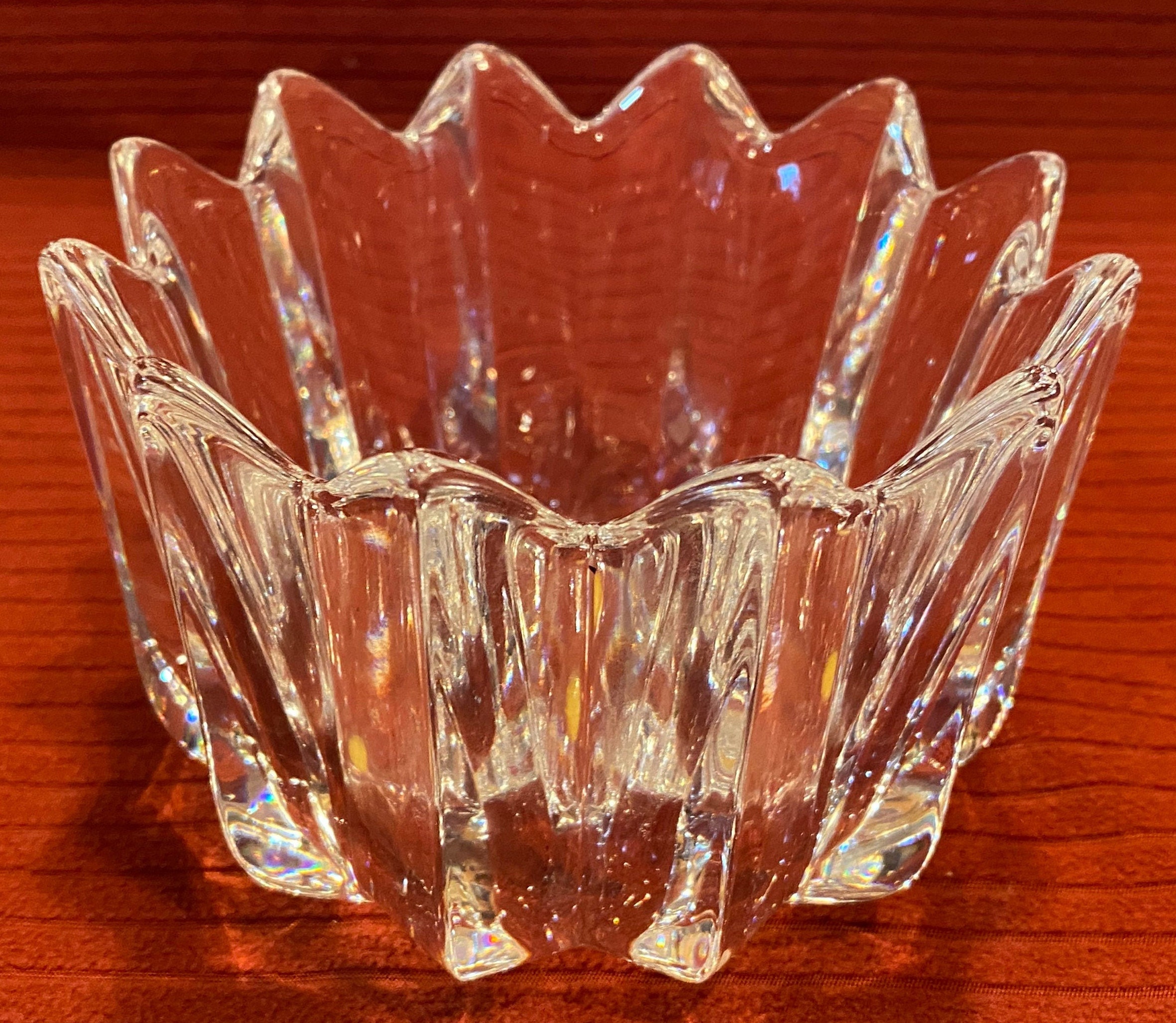 Vintage Orrefors Crystal Small Fleur Glass Bowl Jan Etsy