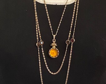 Vintage Enzo jewelry Elegant necklace watch Estate Enzo Watch Pendant Necklace: Swiss Made Triple Strand  main image 3