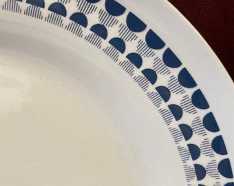 Vintage Richard Ginori China Salad Plates, Set of 10, Blue White