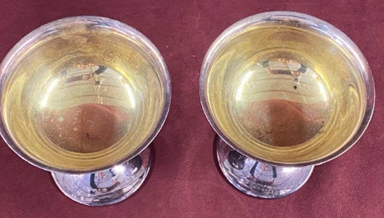 Vintage Set of 2 Sheridan Silver Plate Wine Cups Goblets Etsy