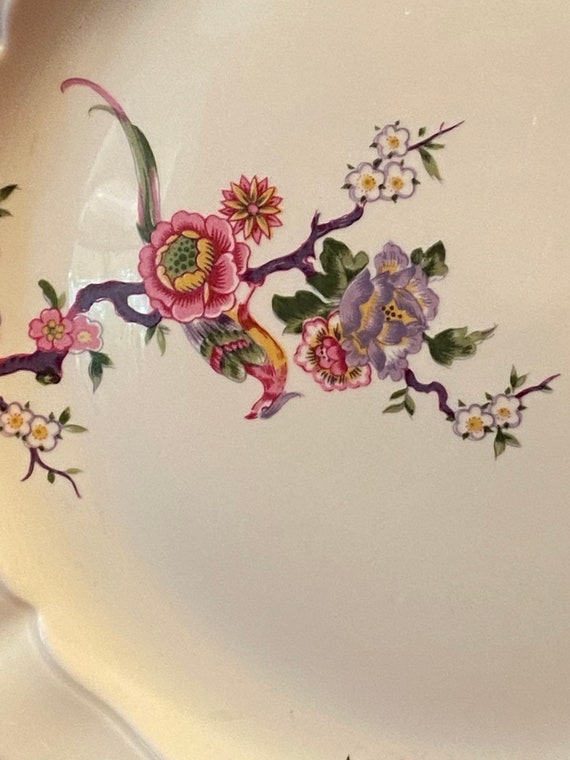Vintage Bernardaud Limoges Handled Platter: Birds of Paradise