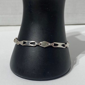 Extraordinary Vintage Estate Sterling Silver Designer Signed IBB Chain Link Bracelet, 7-1/2 long, approx. 5mm to 7mm Wide, FREE SHIP image 3