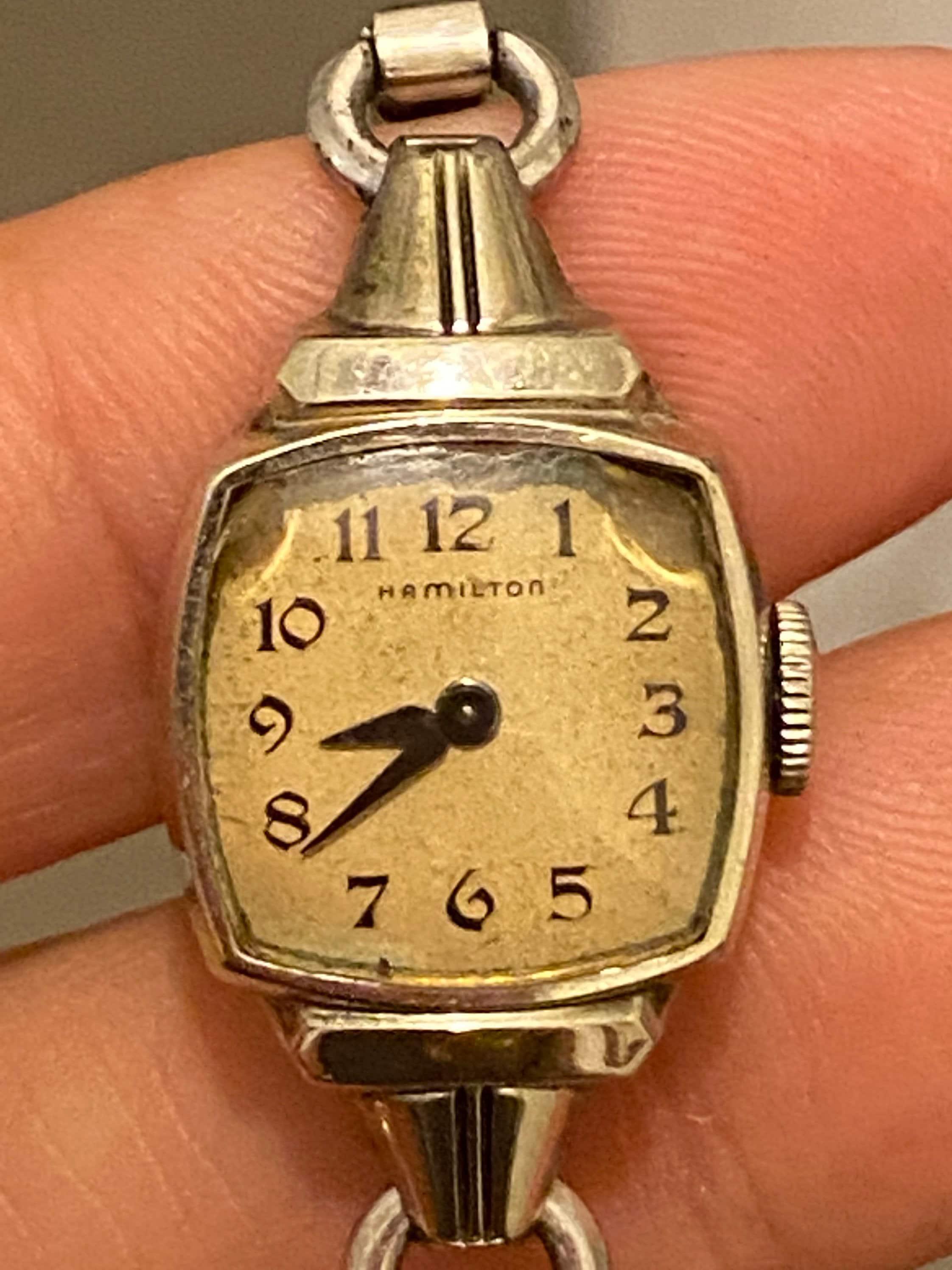 Estate Ladies Hamilton Watch: Gold Filled Stretch Band 