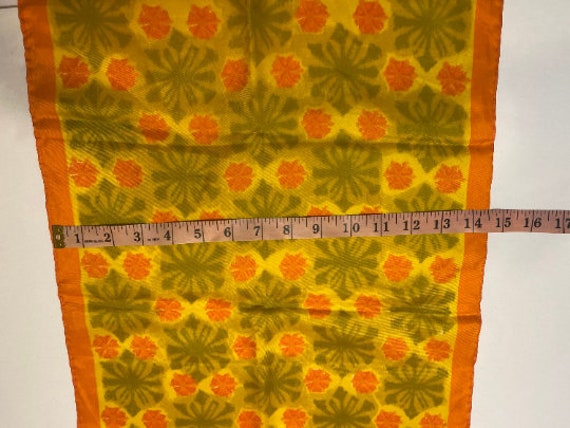 Vintage Vera Silk Scarf, Orange and Green in Colo… - image 6