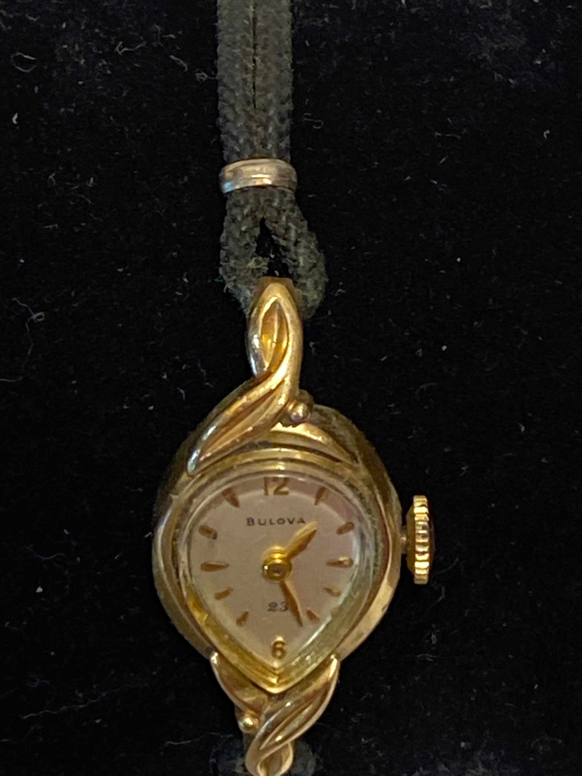 Vintage Ladies Bulova MO Wrist Watch 10K Gold Rolled Plate Etsy