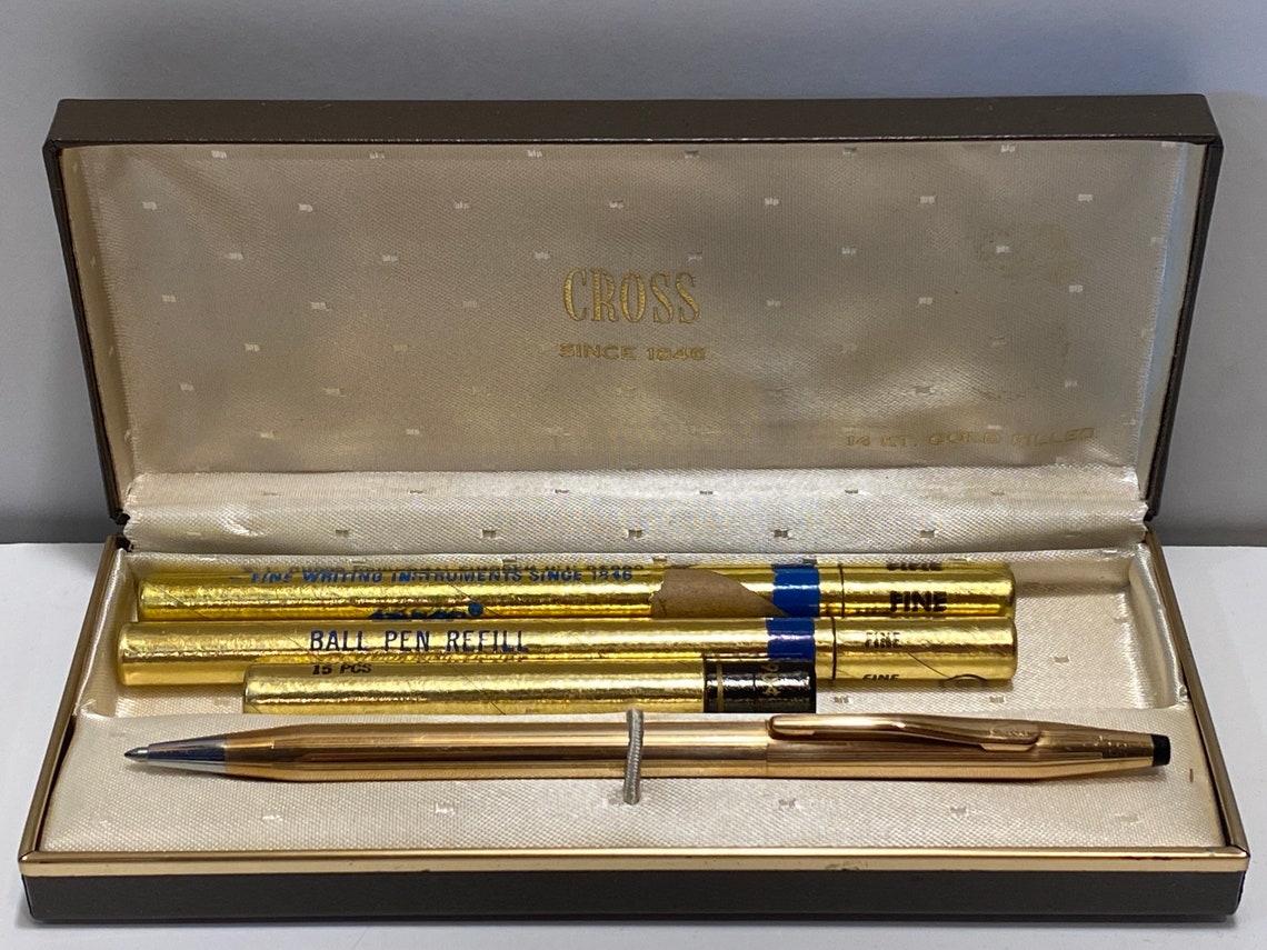 Vintage Cross 14K Gold Filled Pen with Refills 2 refills and Etsy