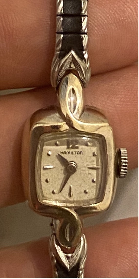 Hamilton diamond 14k solid white gold ladies wristwatch. Not running Hamilton 14K Solid White Gold Diamond BIGGS Ladies  main image 4