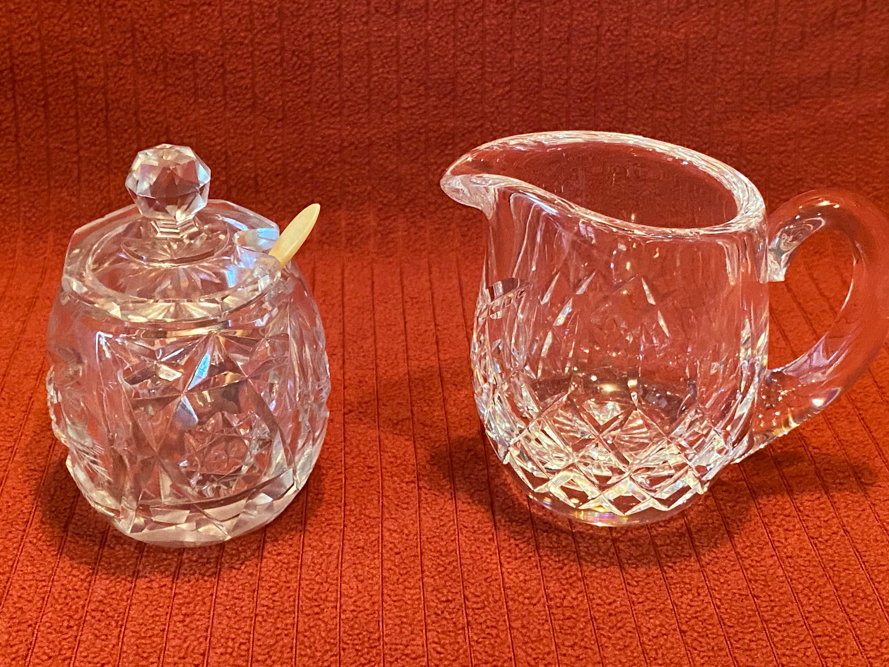Vintage Cut Crystal Glass Creamer Pitcher and Sugar Bowl/Jar Etsy