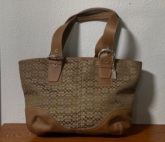 Lovely Estate Brown and Tan Leather and Canvas Co… - image 1