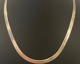 Sterling Silver Herringbone Chain Necklace - 18 inch