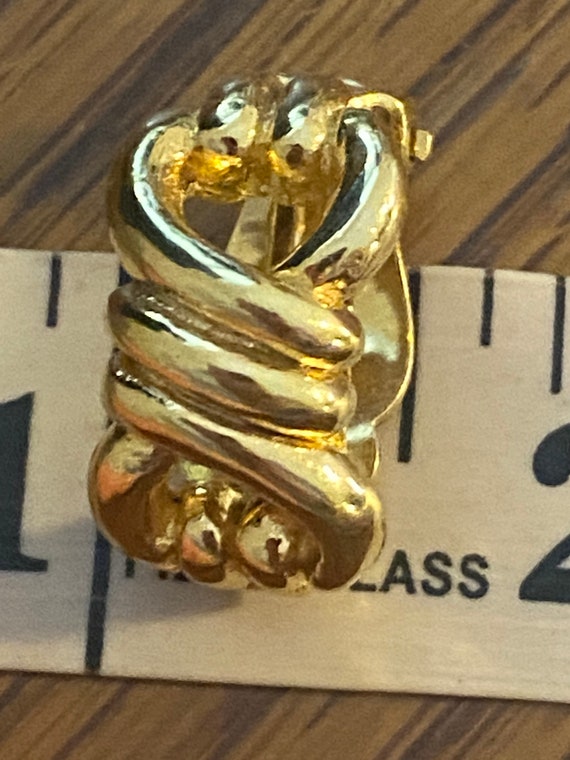 Vintage Estate Gold Tone Clip On Earrings, Signed… - image 6