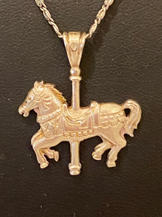 Lovely Estate Antique Sterling Silver Carousel Ho… - image 1