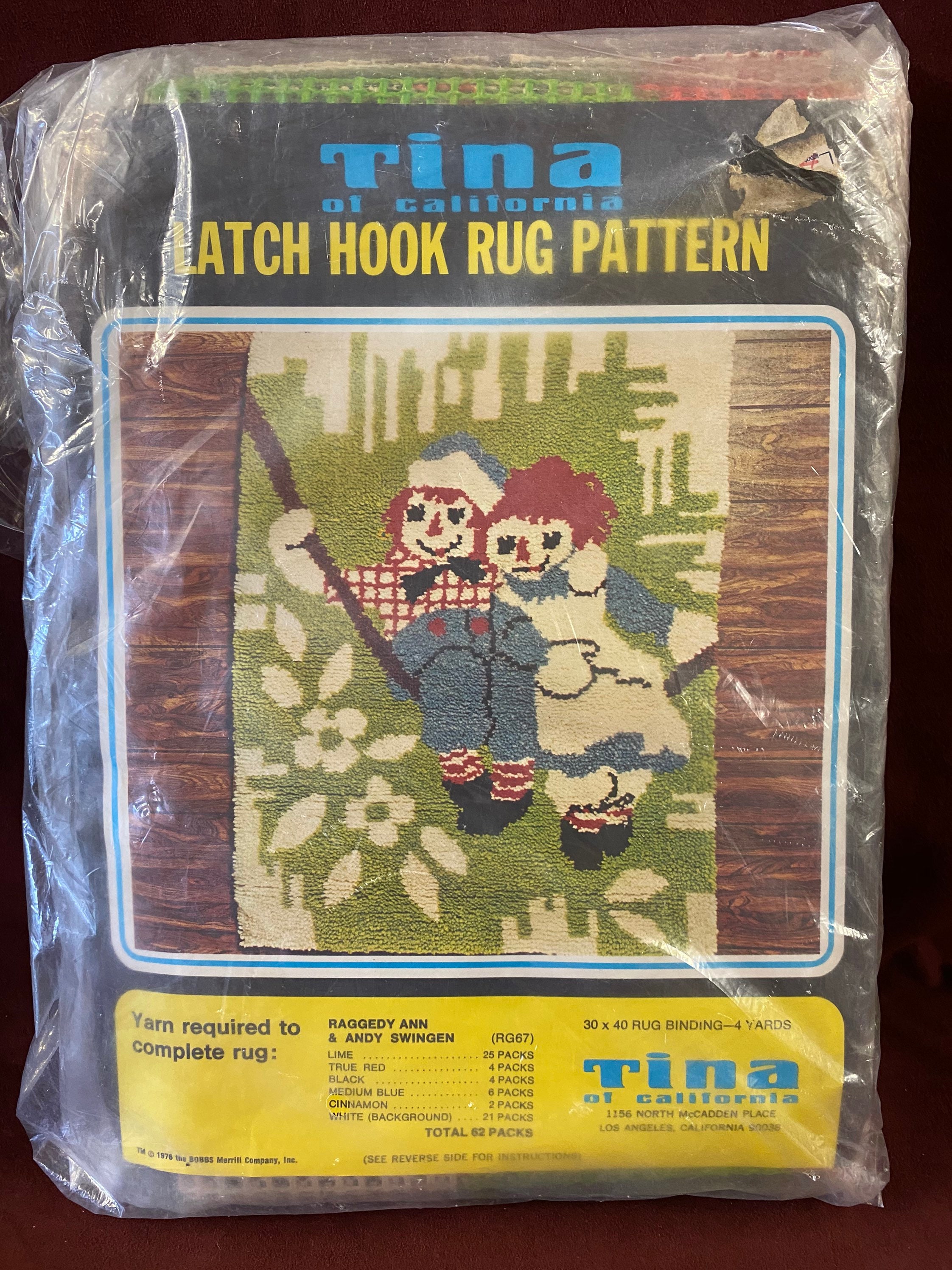 Vintage Raggedy Ann & Andy Latch Hook Rug Pattern (30x40 Inches