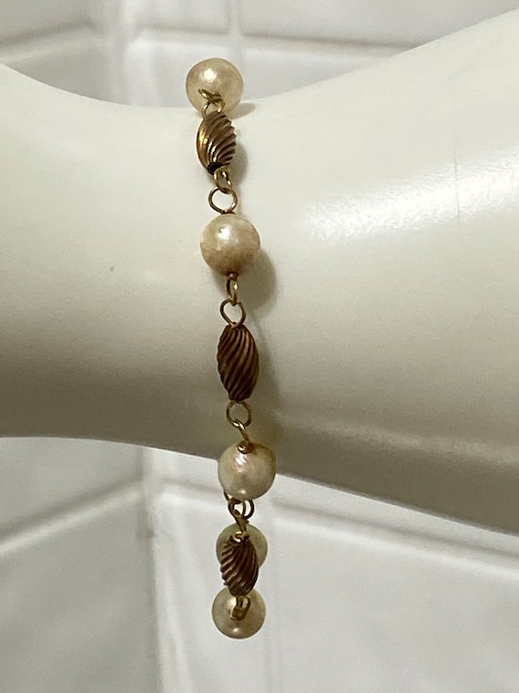 Gorgeous Estate 14K Yellow Gold Cultured Pearl an… - image 2