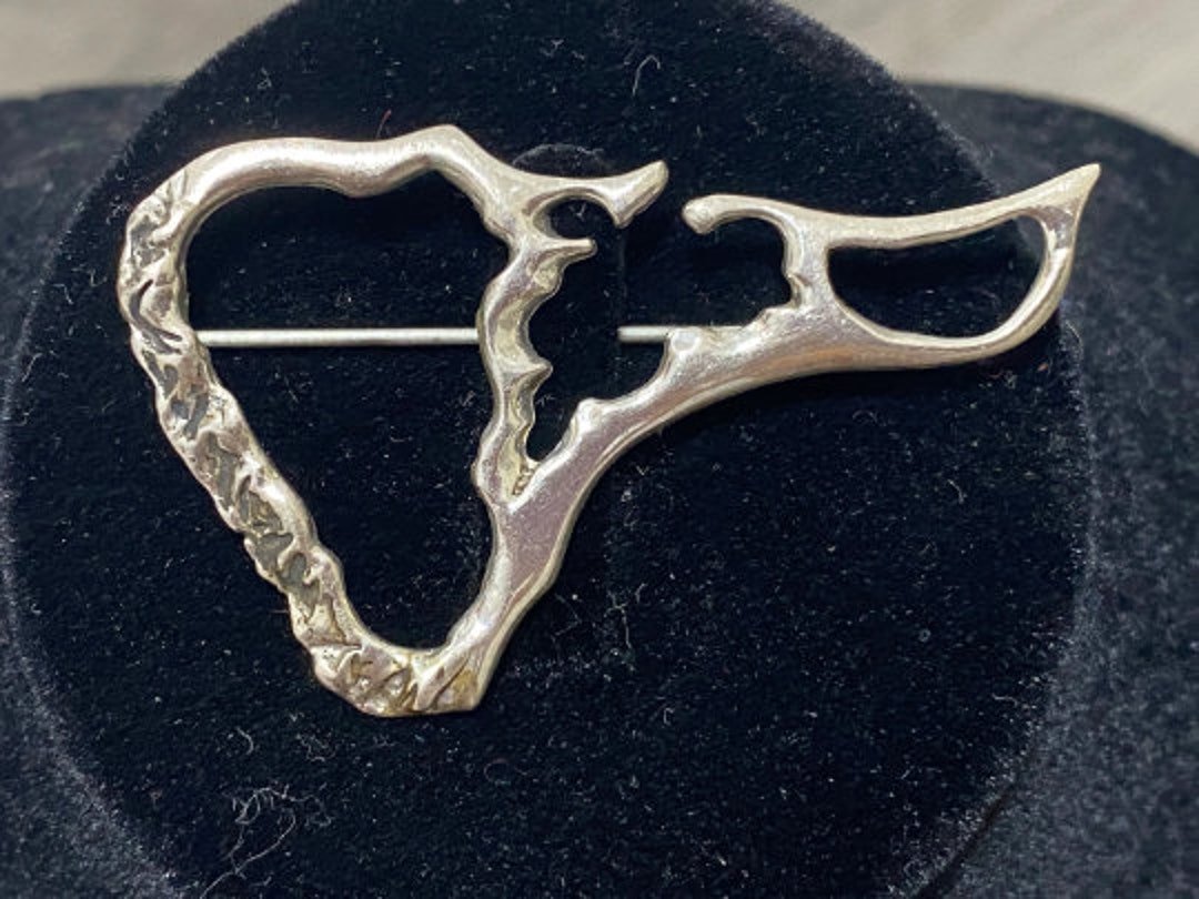 Broche Insigne Arabe/africaine En Argent Massif Sterling - Occasion, Vintage, Avec Usure Du Temps