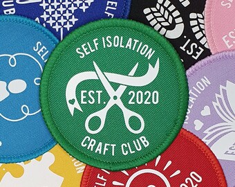 Self Isolation Craft Club Established 2020 / Lockdown 2021 Craft Club patch badge