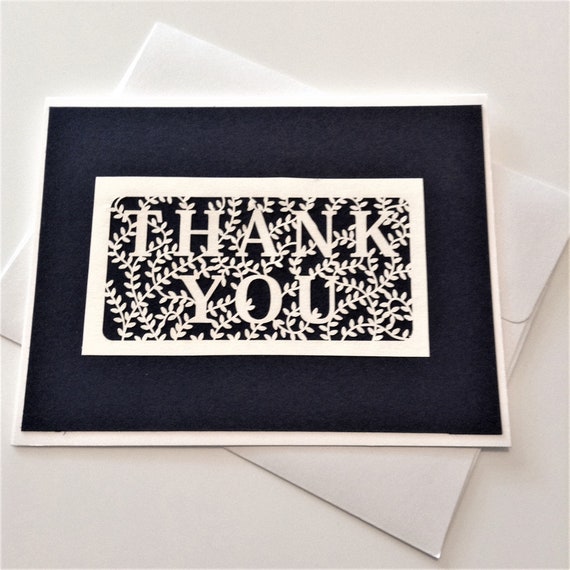 Laser Cut Thank You Card Gratitude Appreciation Thinking of Etsy
