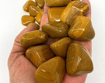 Mustard Yellow Jasper Crystal 1 1 2 Inch Tumbled Polished Rock Etsy
