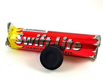 Charcoal Discs for Burning Resin and Smudging, 10 Charcoal Tablets 30mm