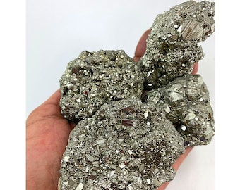 Raw Pyrite Cluster: Natural Abundance Stone,Fool&#39;s Gold, Attract Money, Good Luck Crystal