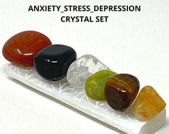 Ensemble de cristaux calmants pour le soulagement de l'anxiété : ensemble de pierres de sérénité. Adoptez le calme et le confort.