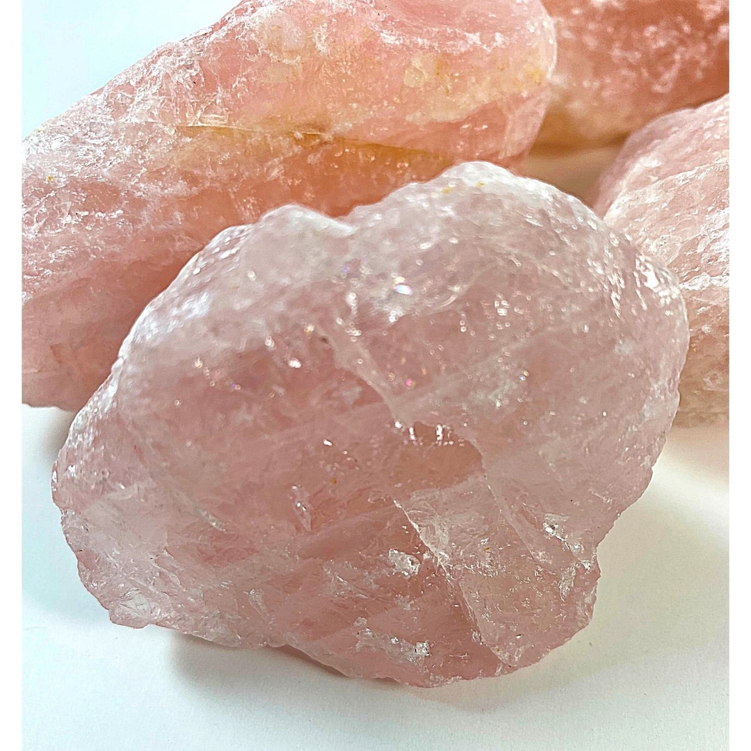 Raw Rose Quartz Crystal for Love. Natural Rose Quartz Cluster. Love