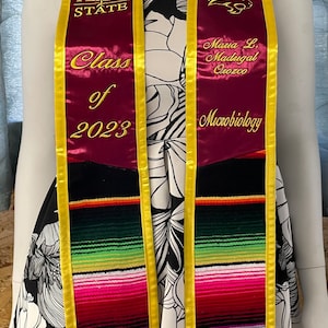 Texas State University Personalized Stole with Mexican Sarape Tip