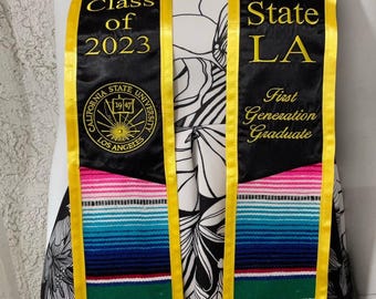 Cal State LA Personalized Stole with Mexican Sarape Tip