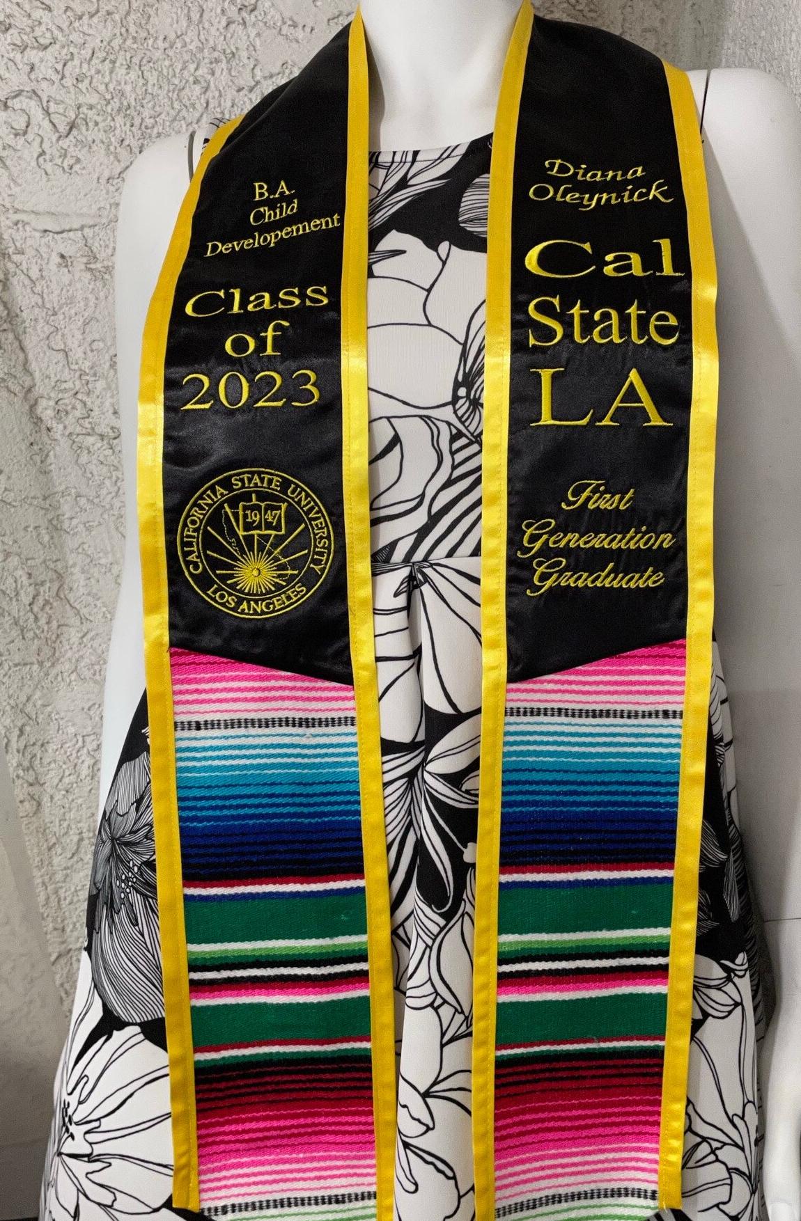 Mexican personalizes sash graduation CSULA Custom Mexican Graduation Sash, Mexican American Flag  main image 4