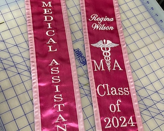 Personalized Embroidery Medical Assistant Graduation Chiseled Stole