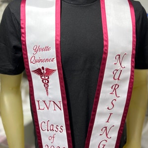 LVN or LPN NURSING Personalized Embroidery Graduation Stole