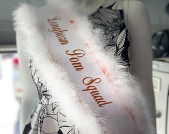 Personalized sashes with Boa feathers