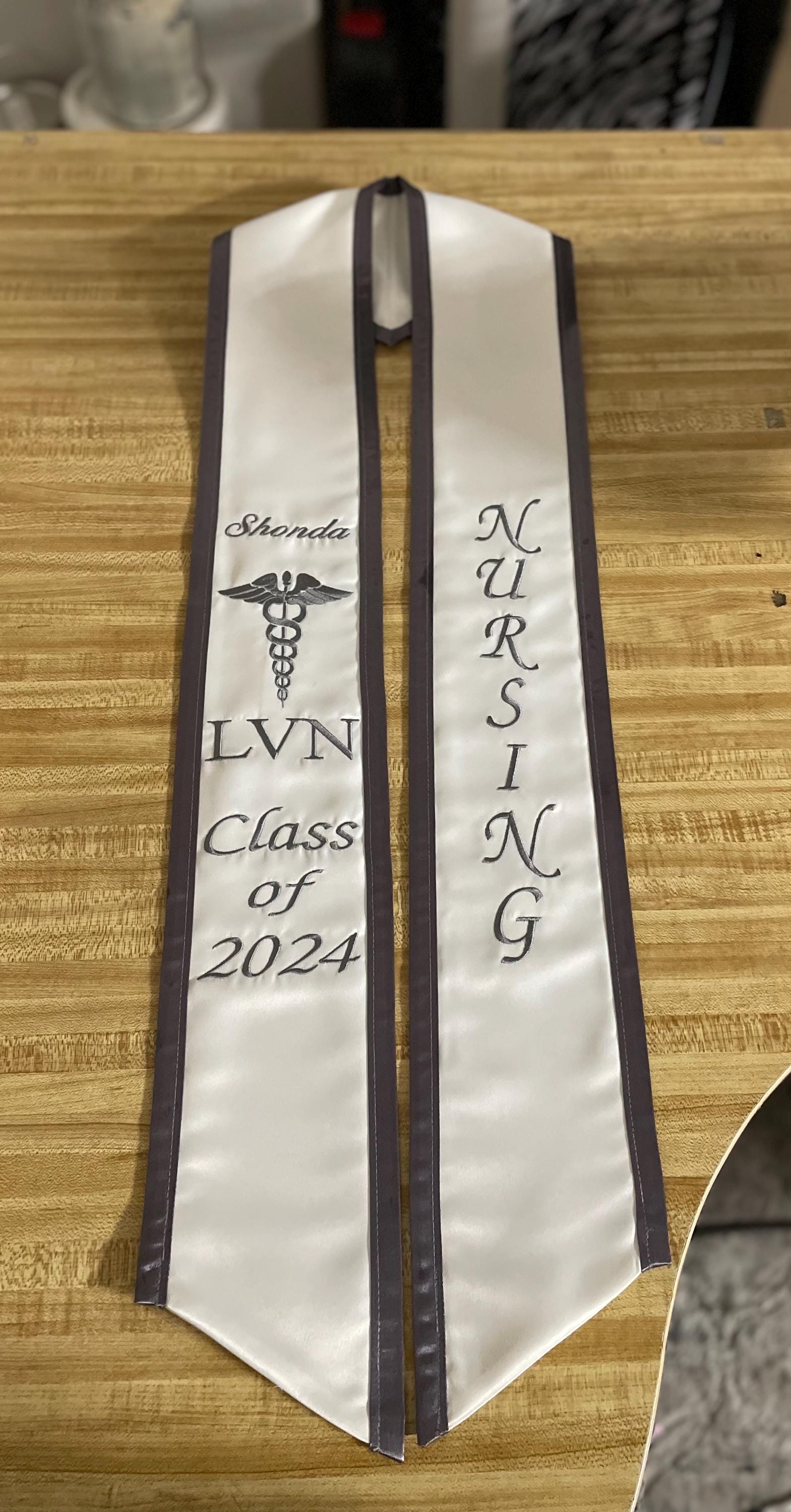 LVN NURSING Personalized Embroidery Graduation Stole