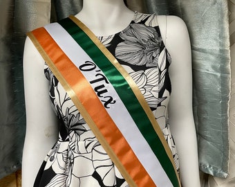 Tri Color Sash Personalized with border & Double Satin Material