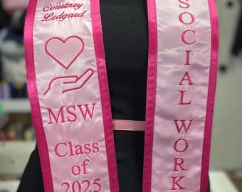 Social Work/MSW Personalized Embroidered Graduation Stole