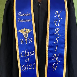 NURSING-RN Personalized Embroidery Graduation Stole