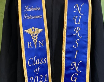 NURSING-RN Personalized Embroidery Graduation Stole