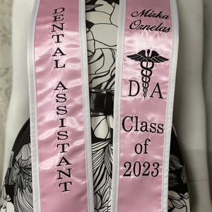 Dental Assistant Personalized Embroidery Graduation Chiseled Stole image 1