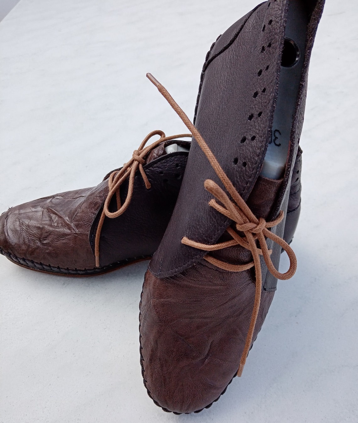 Handmade leather moccasins shoe two colors Etsy