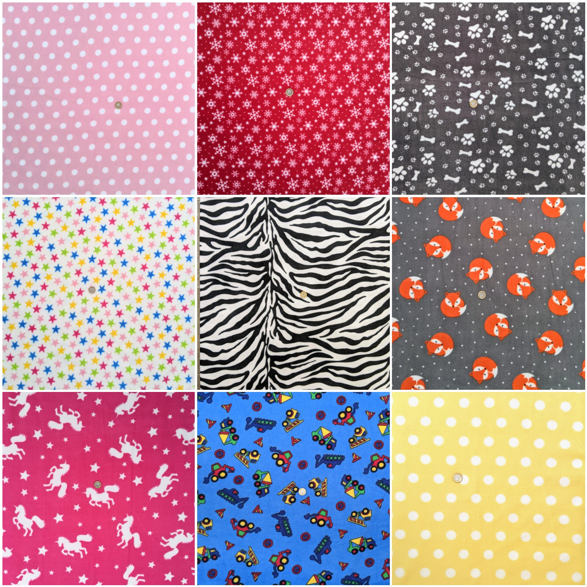 Antipill fleece fabric by the metre bright and colourful Etsy