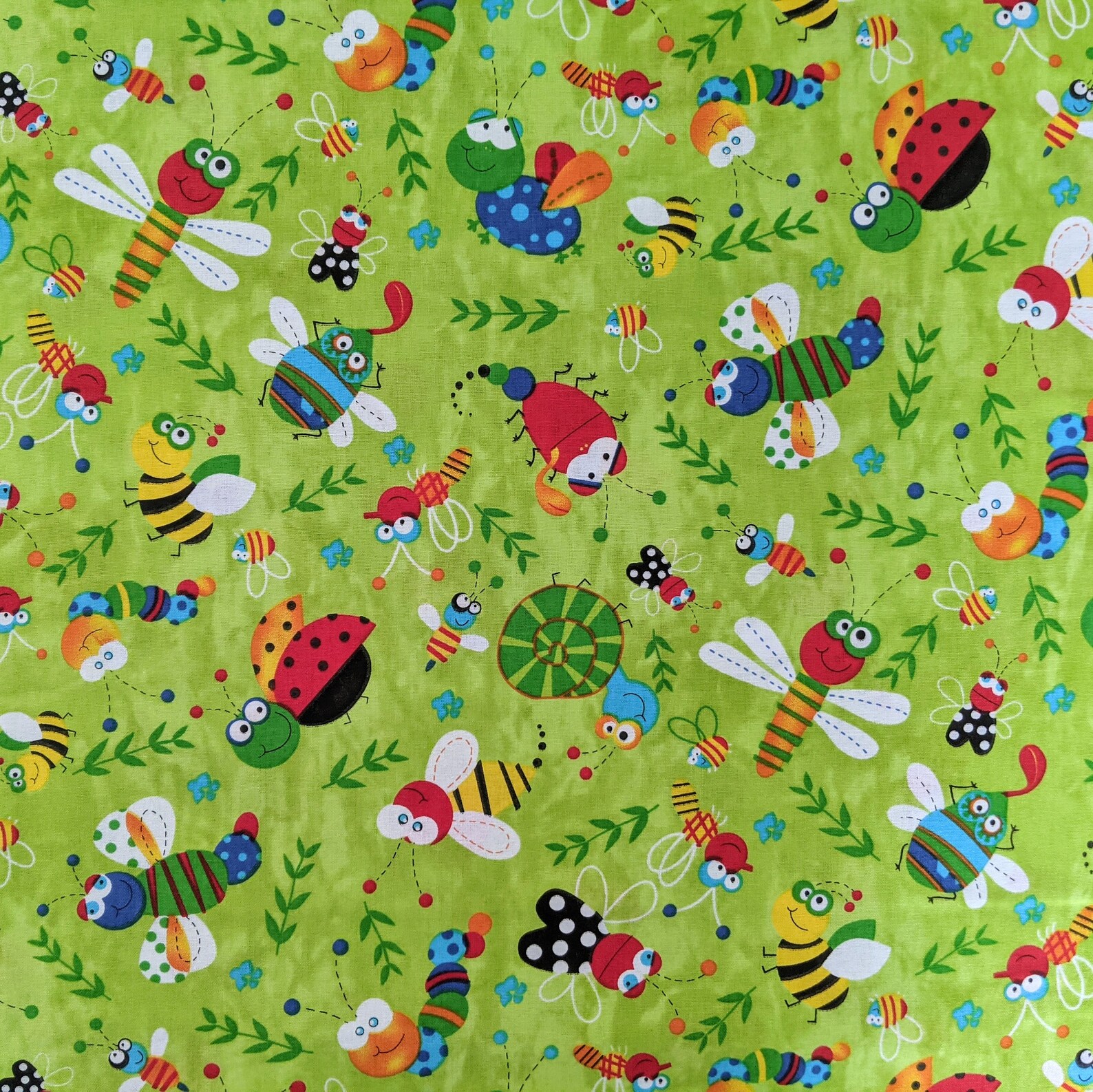 Bright bugs 100 craft cotton fabric children's fun Etsy