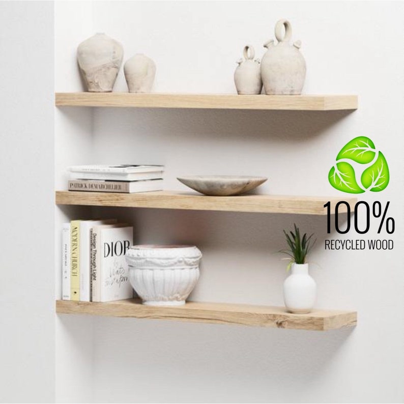 Floating Shelf 15 Cm Width Made From Wide Solid Pine Wood Handmade
