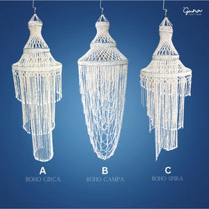 Seashell Chandelier – Handmade Boho Shell Pendant Light – Coastal Bedroom Dining Room – Bali