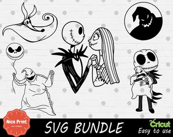 Outline Jack SVG Bundle - Cricut SVG - SVG Cut File - Digital Print - Easy Cut - High Quality - Christmas svg - Oogie - Zero